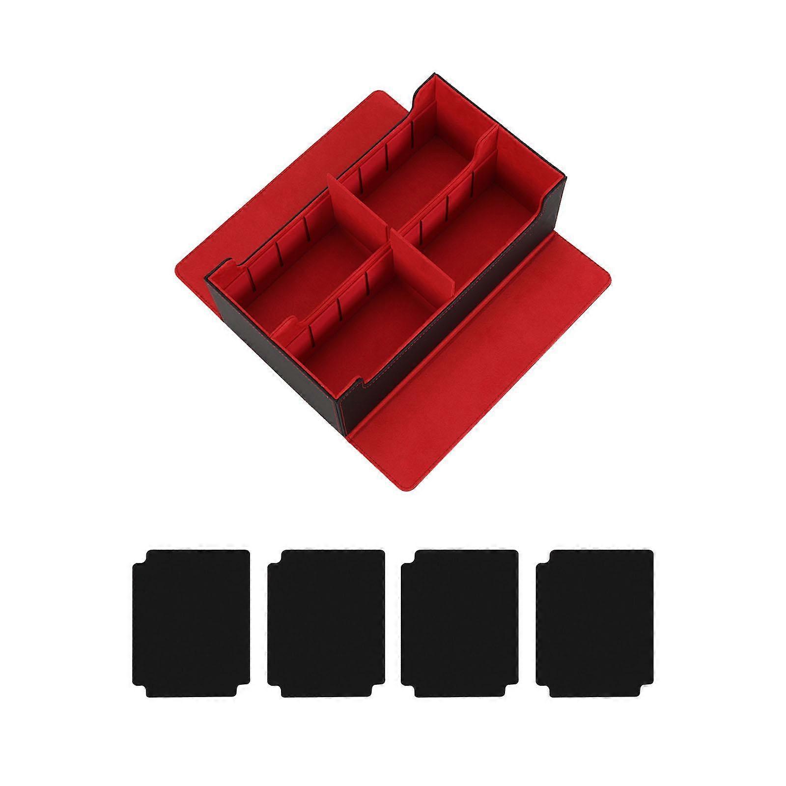 Keräilykortti Deck Box PU Nahka Premium Vahva Tukeva keräilykontti Musta Punainen