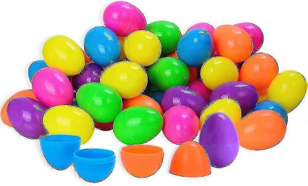 upgraded  Easter  50 Pieces Plastic Easter Eggs, 2 3/8" (6cm) Fillable Easter Eggs, Plastic Eggs For Egg Hunt