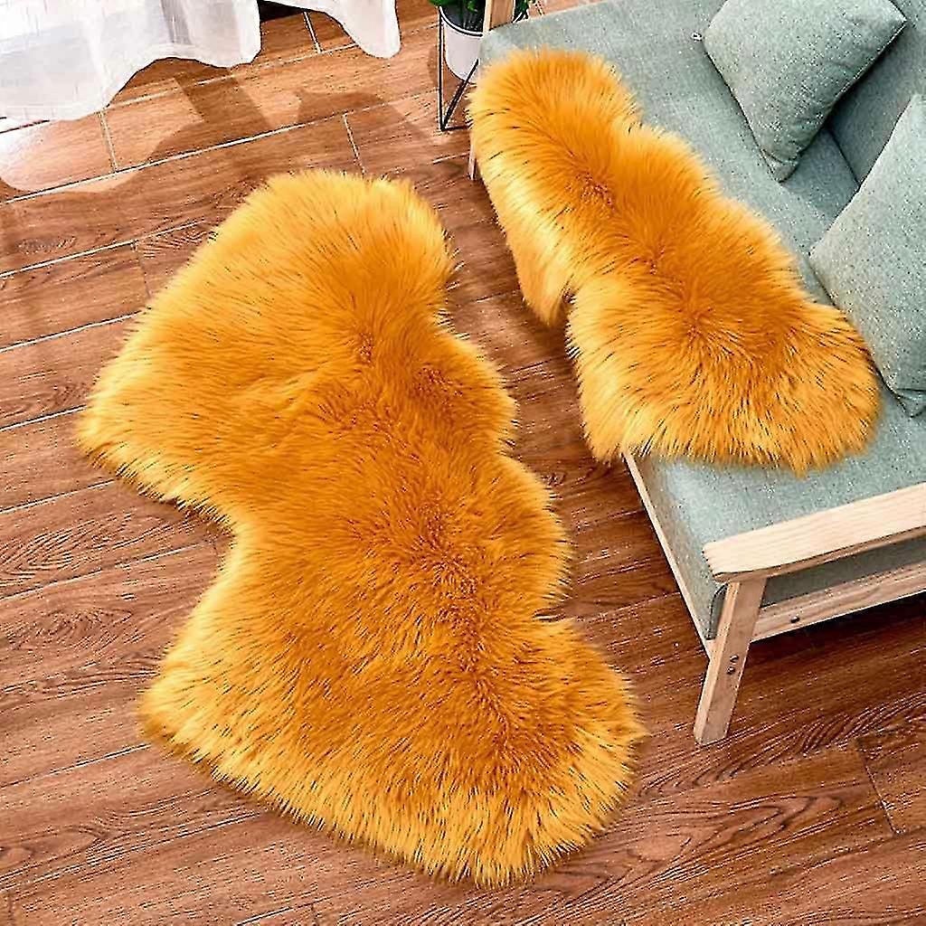 Ullimitasjon Saueskinn Tepper Faux Non Slip Soverom Teppe Mats-Yvan