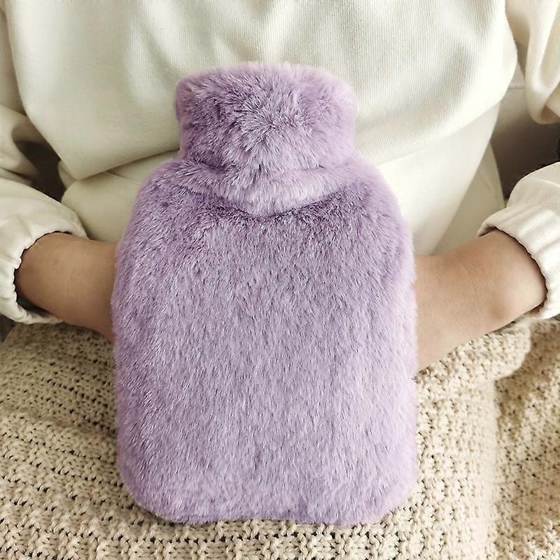 Garrafa de água quente com garrafa de água quente com garrafa de cama de pelúcia macia com tampa de lã