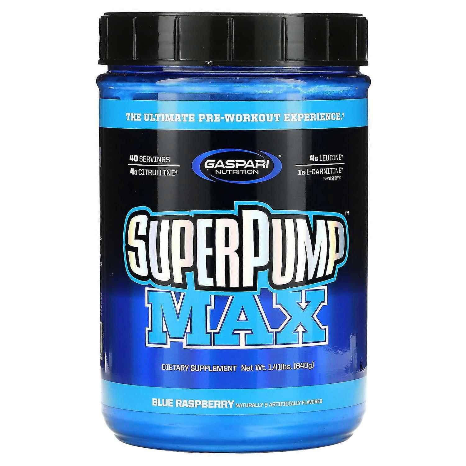 Gaspari Nutrition, SuperPump Max, Blue Raspberry, 1.41 lbs (640 g)