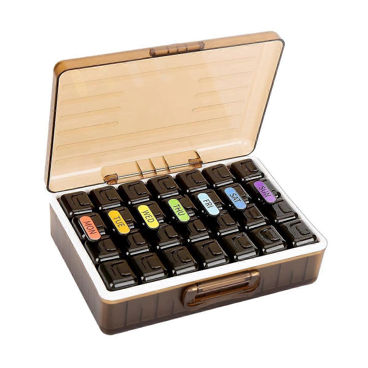 Travel Weekly Contains 7 Cute Box 4 Times A Day, AM PM Medication Organizer Travel Essentials