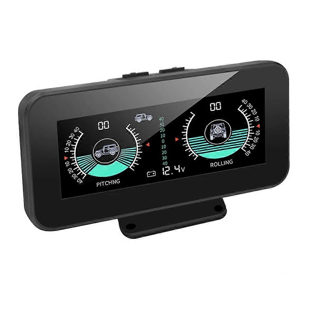 Car Compass Built-in LED Inclinometer Angle Vehicle Outdoor Measure Tool Auto Slope Meter Level High-Precision Gauge Accessory
