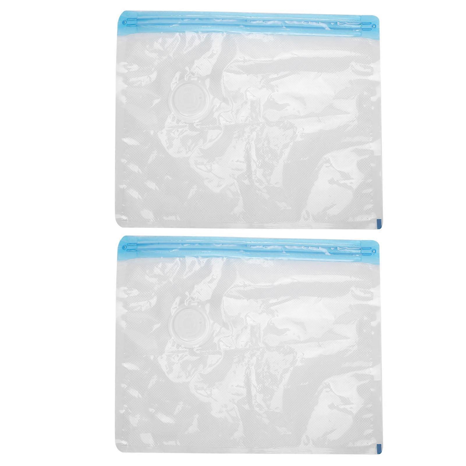2Pcs Vacuum Storage Bag Space Saving Compressed Sealed Travel Bag with 3.5cm Thread Air InletM:32x26CM