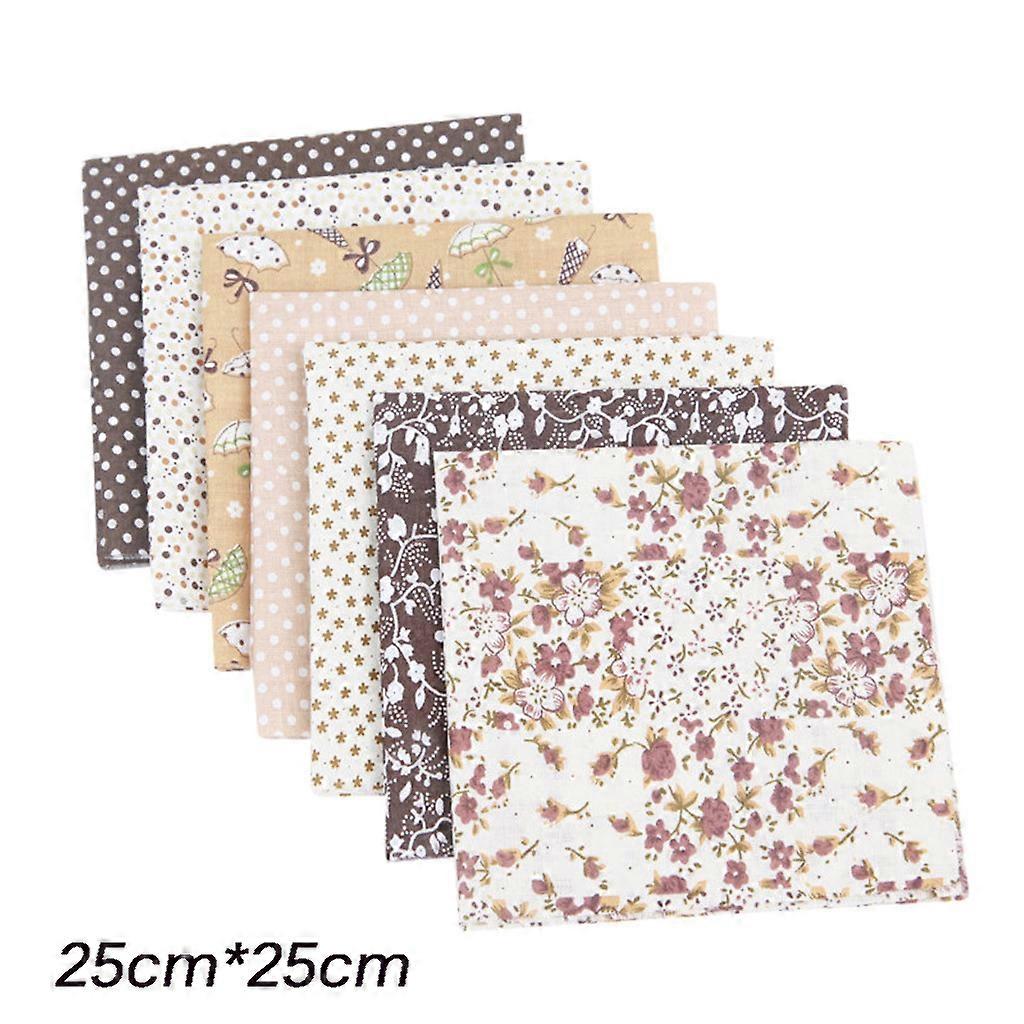7PCS Fabric Bundle Patchwork Čtverce Prošívání Šicí Patchwork DIY Domácí Výzdoba