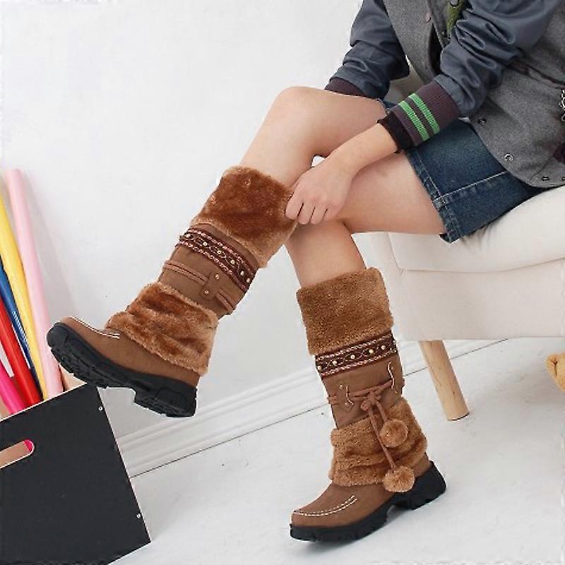1 Pair Women Snow Boots Plush Anti-slip Warm Breathable for Winter Outdoor Party