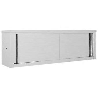 Küchenhängeschrank mit Schiebetüren 120x40x50 cm Edelstahl