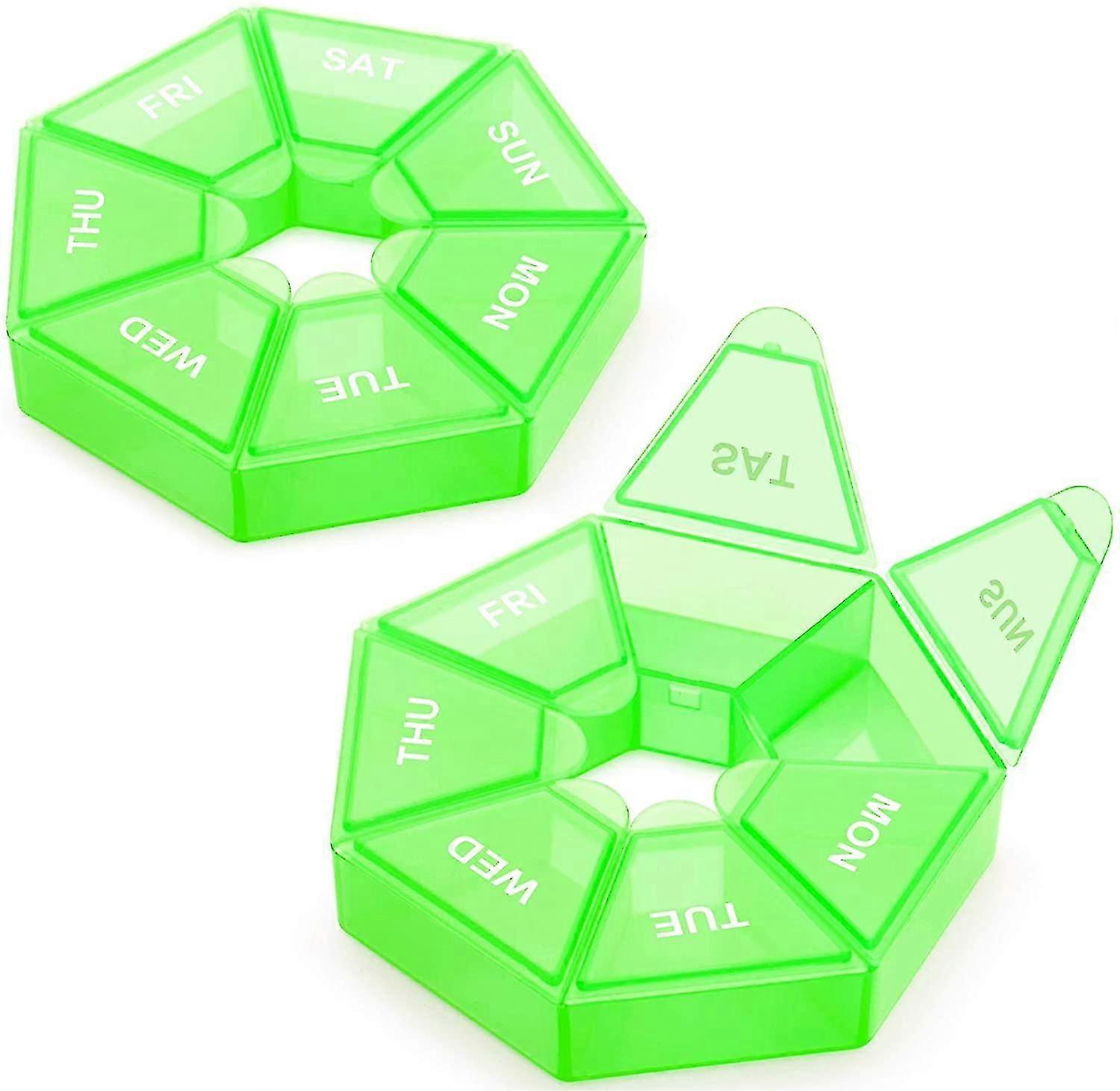 Weekly Pill Iser, 2 Pcs Portable Pill Boxes Pill Boxes