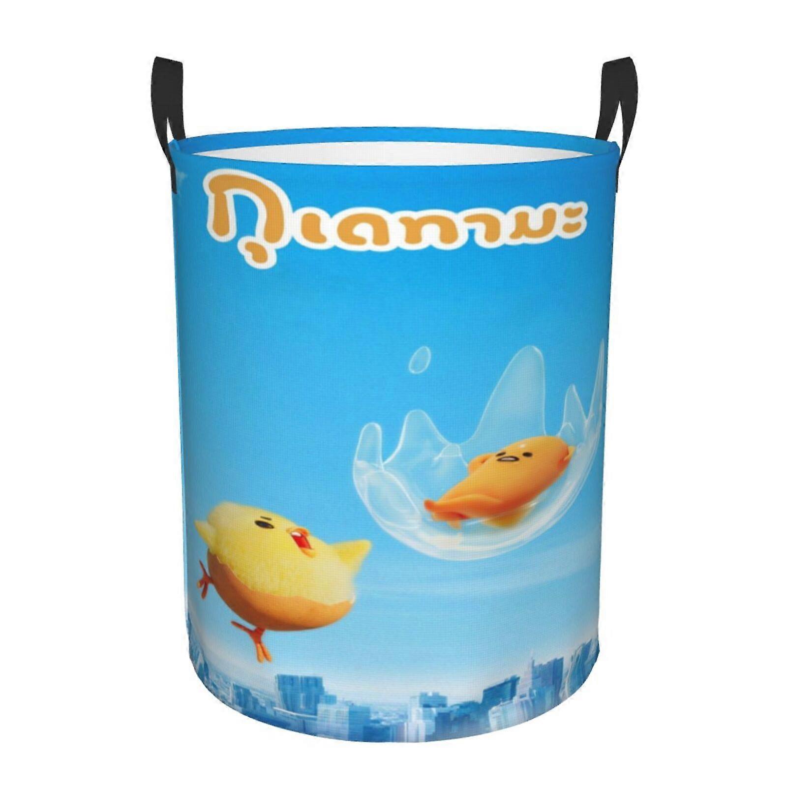 Gudetama 3d Graphic Flame Laundry Basket Fire Flame Clothes Hamper Storage With Handle-SYS28578
