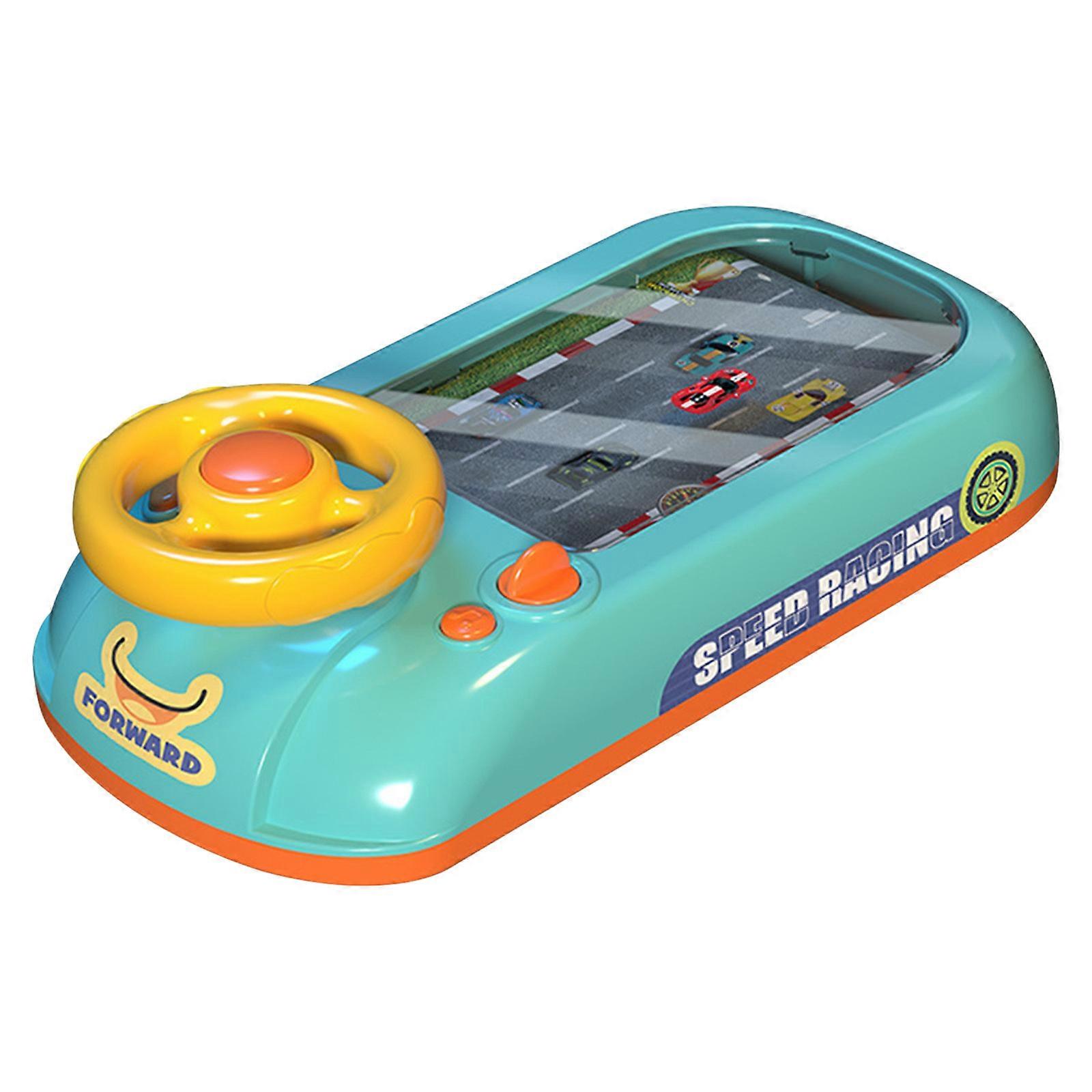 Children's Steering Wheel Simulation Driving Toy Puzzle Electric Desktop Game Machine To Avoid Racing Car Break Through The Big Adventure Puzzle Toy B
