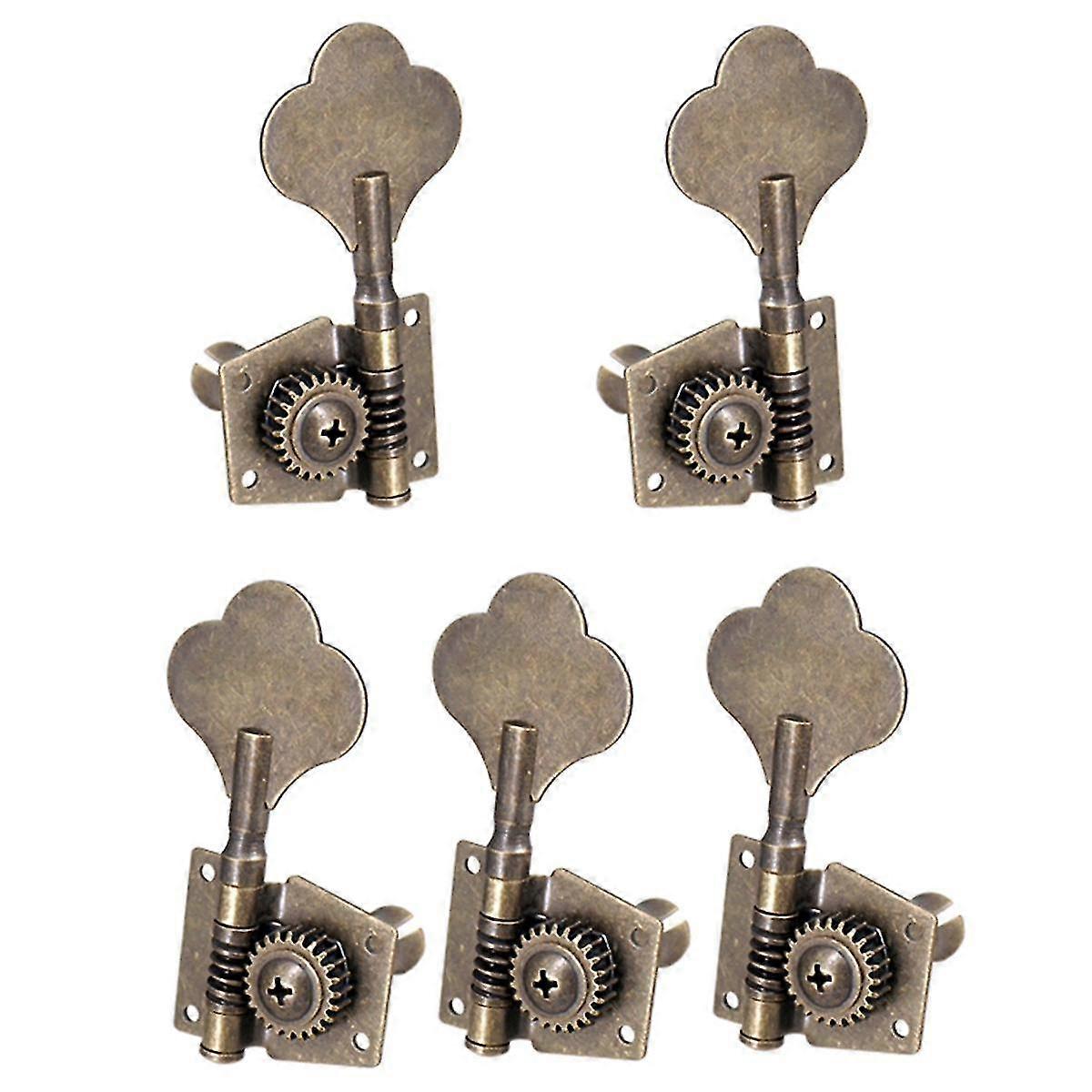 5pcs Guitar Vintage Open Tuning Key Pegs Machine Heads Tuners 2l3r For 5 Strings Bass