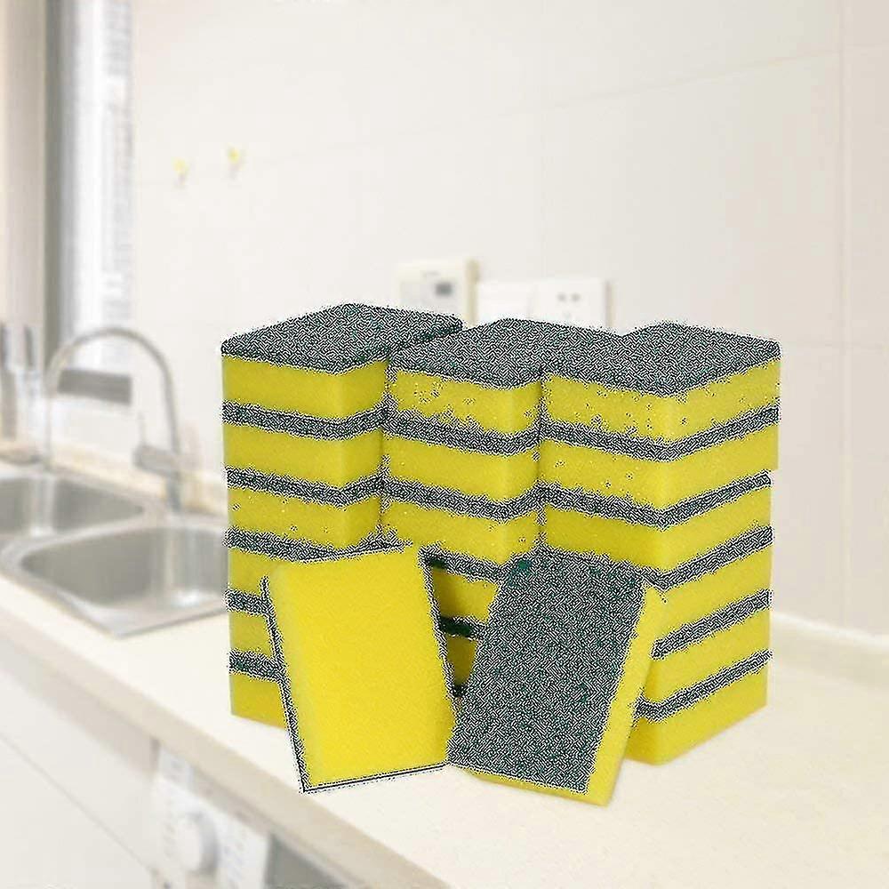 20pcs Double Sided Sponge Scouring Padsdishwashing Scrub Sponge