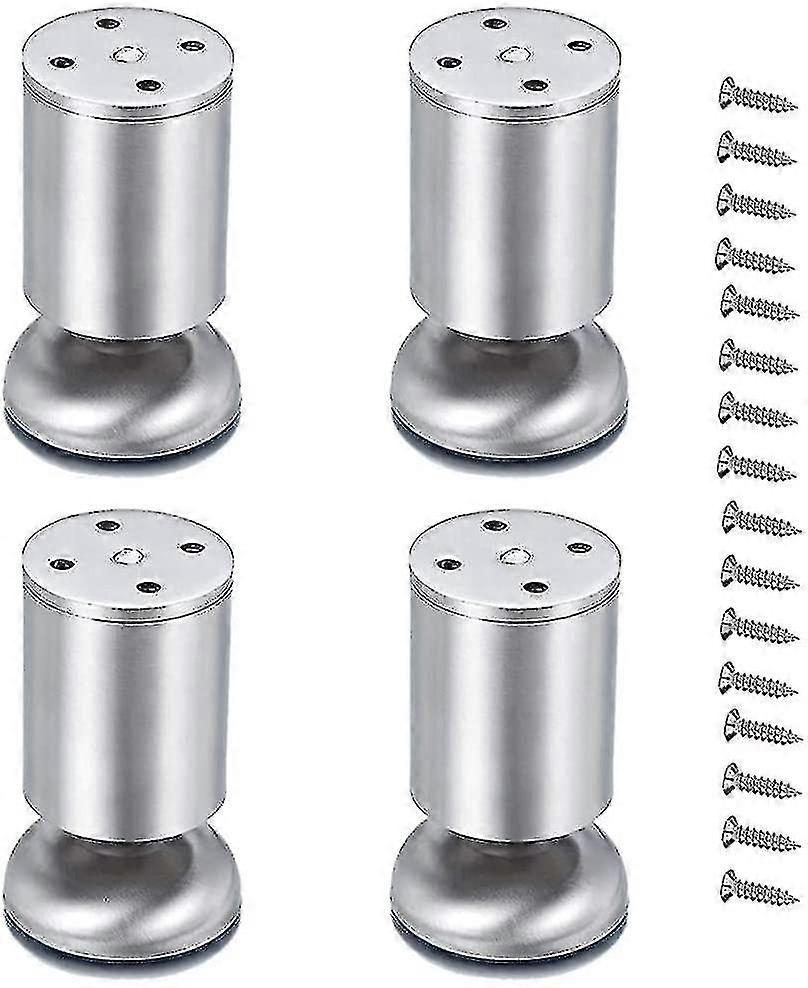 4 רהיטים לרגליים רגליים 50 x 100 מ"מ נירוסטה מוברש מתכוונן