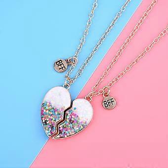 Collana Amicizia Magnetica Per 2 Ragazze – Ciondolo Cuore Che Si Unisce, Regalo Migliore Amica, Argento, Con Catena - 3