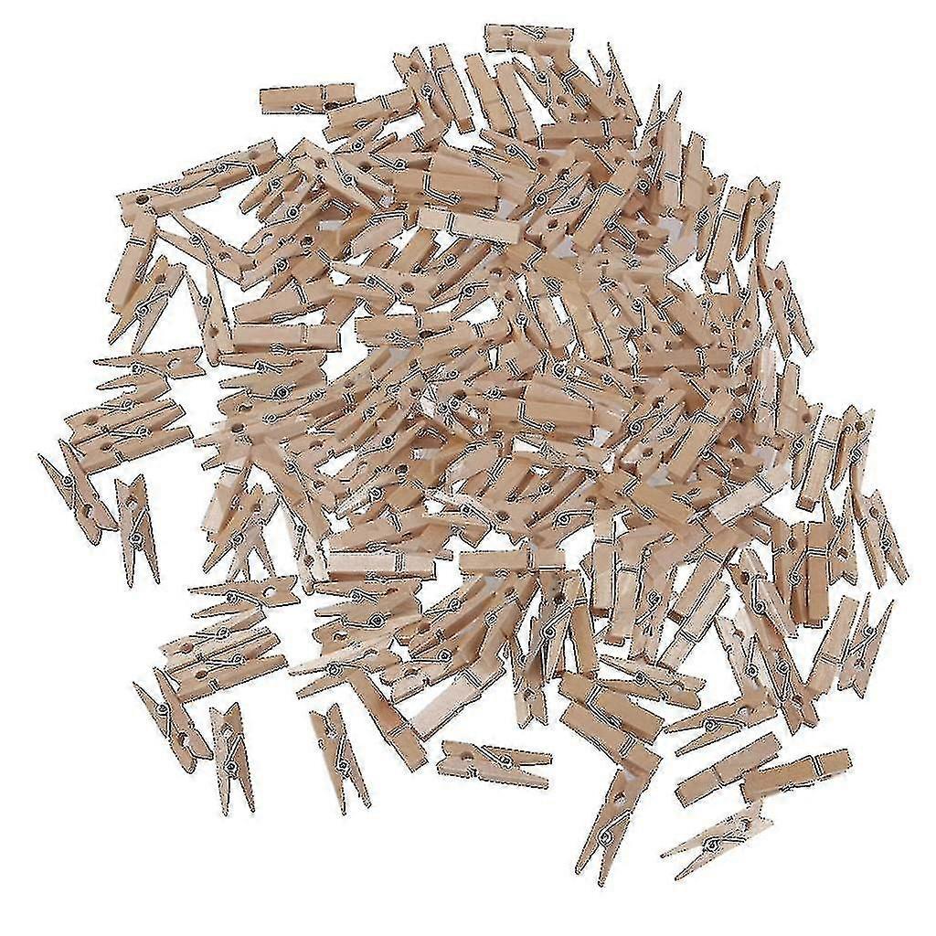 200pcs ξύλινα ενδύματα pegs γαμήλια τέχνη τέχνης φωτογραφία σημείωση μίνι κλιπ 25 * 3 χιλιοστά