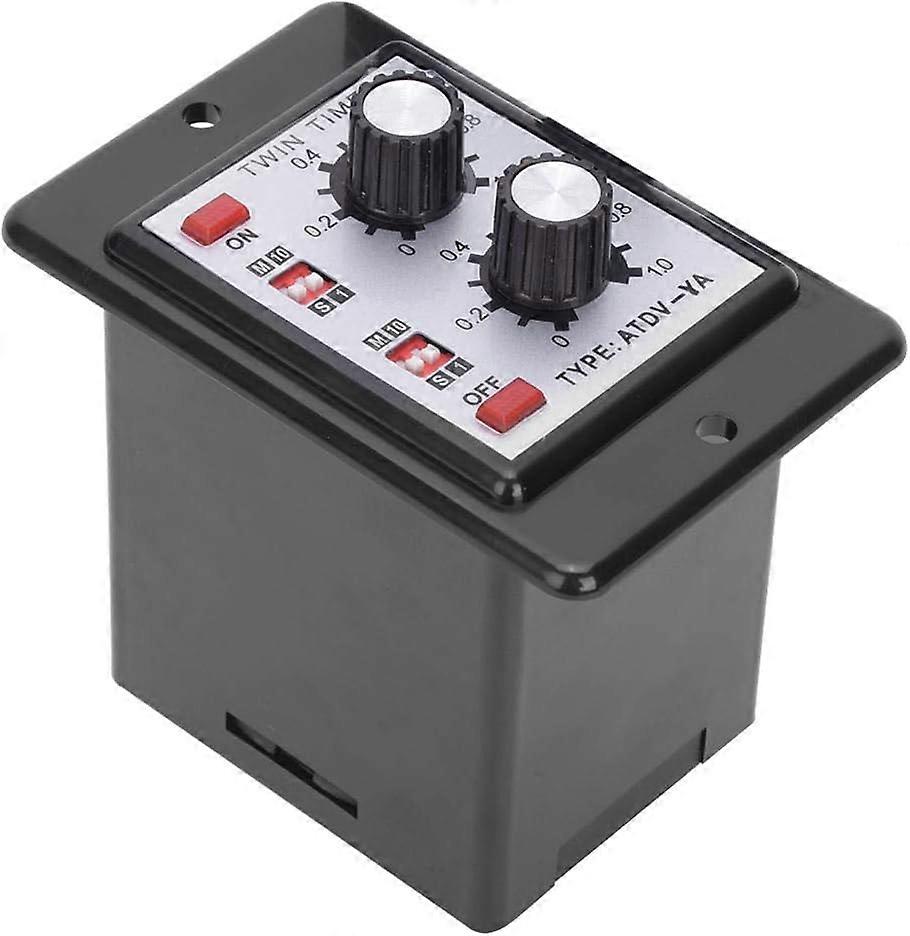 Twin Timer Relay, On Off Knob Control Time Switch Short Period Repeat Cycle Intermittent Timer Interval Timer Day Night or 24 Hour Operation