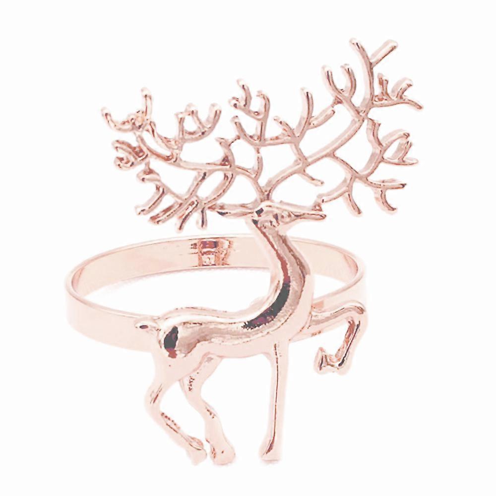 Christmas Napkin Rings Elk Shaped Holder Buckle Xmas Party Table Napkins Festival Ornament
