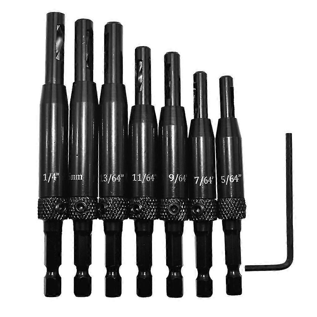 Drill & screwdriver bits 7pcs center drill bit doors self centering hinge tapper hole puncher wood t