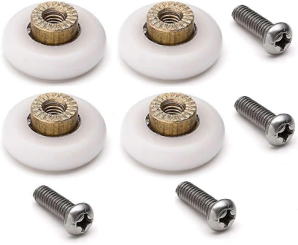 Set Of 4 Replacement Rollers For Sliding Shower Door With M4 Screws Diameter 19 Mm