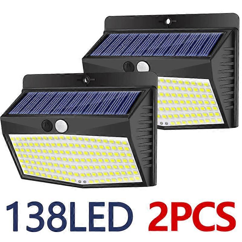Outdoor Solar Lamp Motion SensorPack of 2 of 138LED Waterproof Wireless Light 3 Modes LED Spotlight Solar Outdoor Lighting for Garden Decoratio
