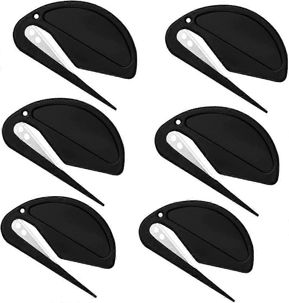 Letter Openers - Black Plastic Envelope Slitter Razor Blade Paper Knife Open Letters Envelopes And Packages For Home Officeblack6pcs)