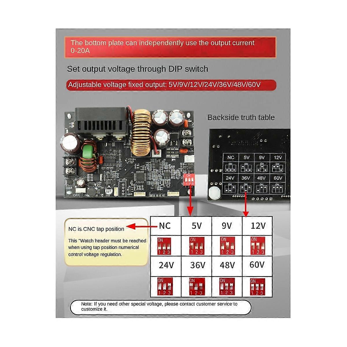 CNC Adjustable DC Regulated Power Supply Constant Voltage Constant Current Maintenance 20A/1200W St