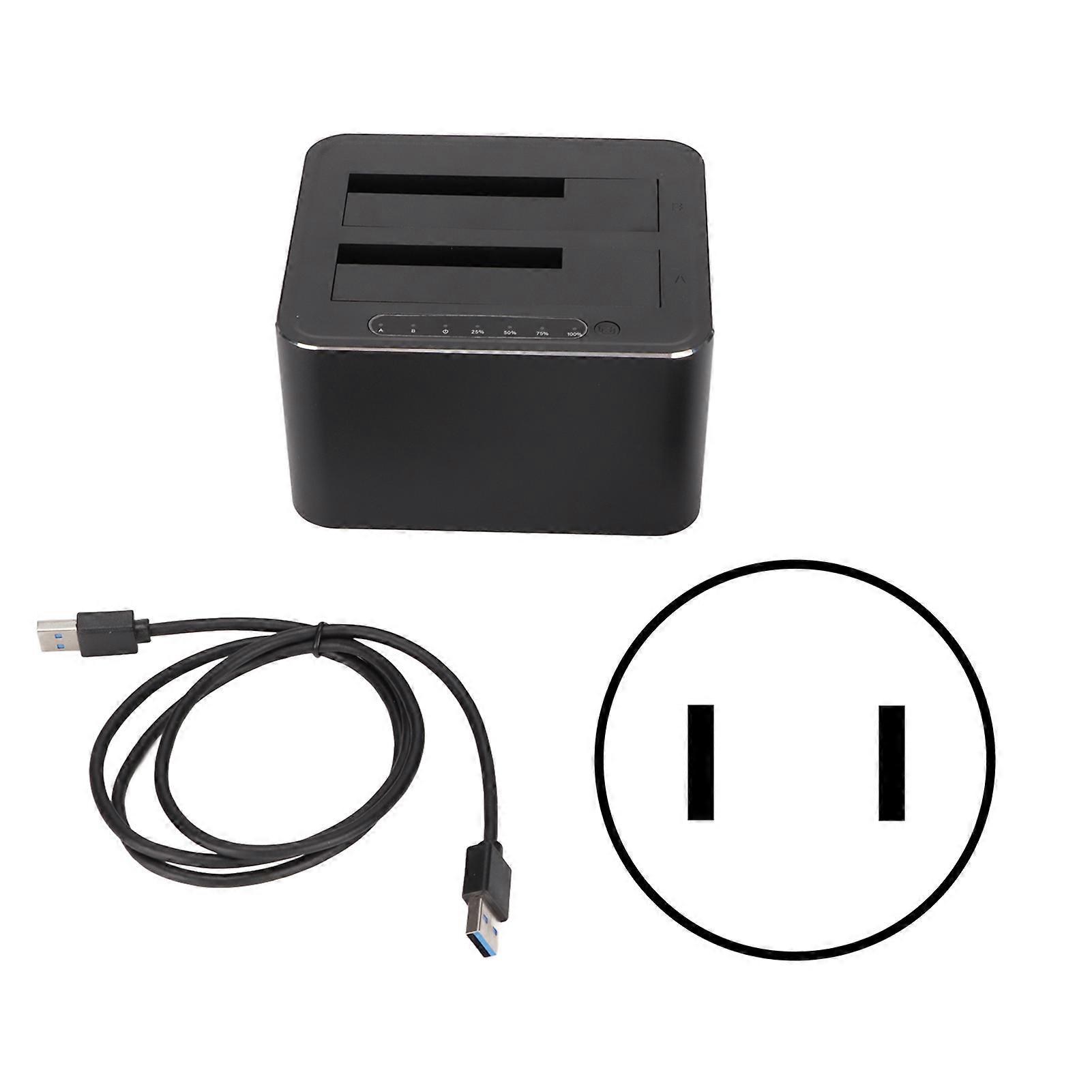 Festplatten-Dockingstation USB3.0 Aluminiumlegierung 7 + 15Pin SATA 5 Gbit/s Übertragung maximal 32 TB HDD-Dockingstation (US-Stecker)