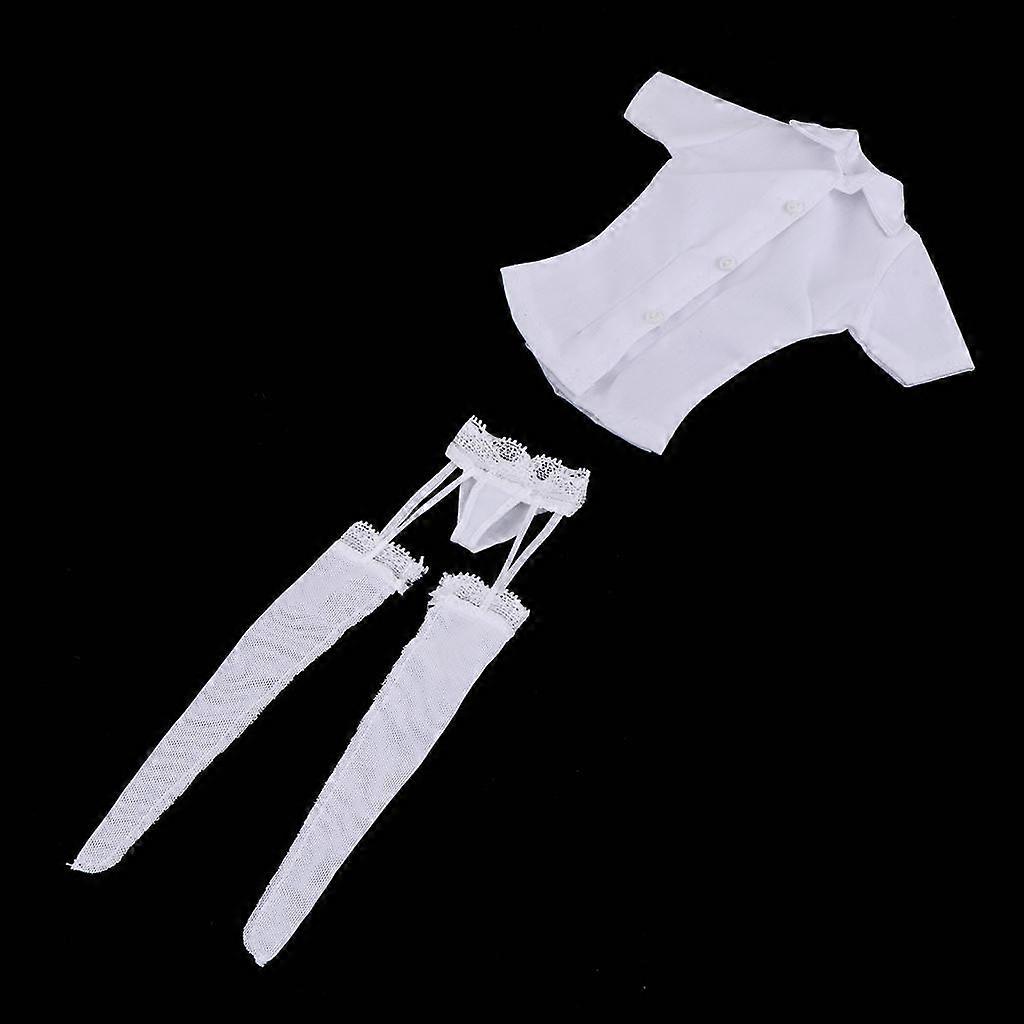 Camisa 1/6 com Meias de Liga de Renda para Figuras Phicen de 12 polegadas