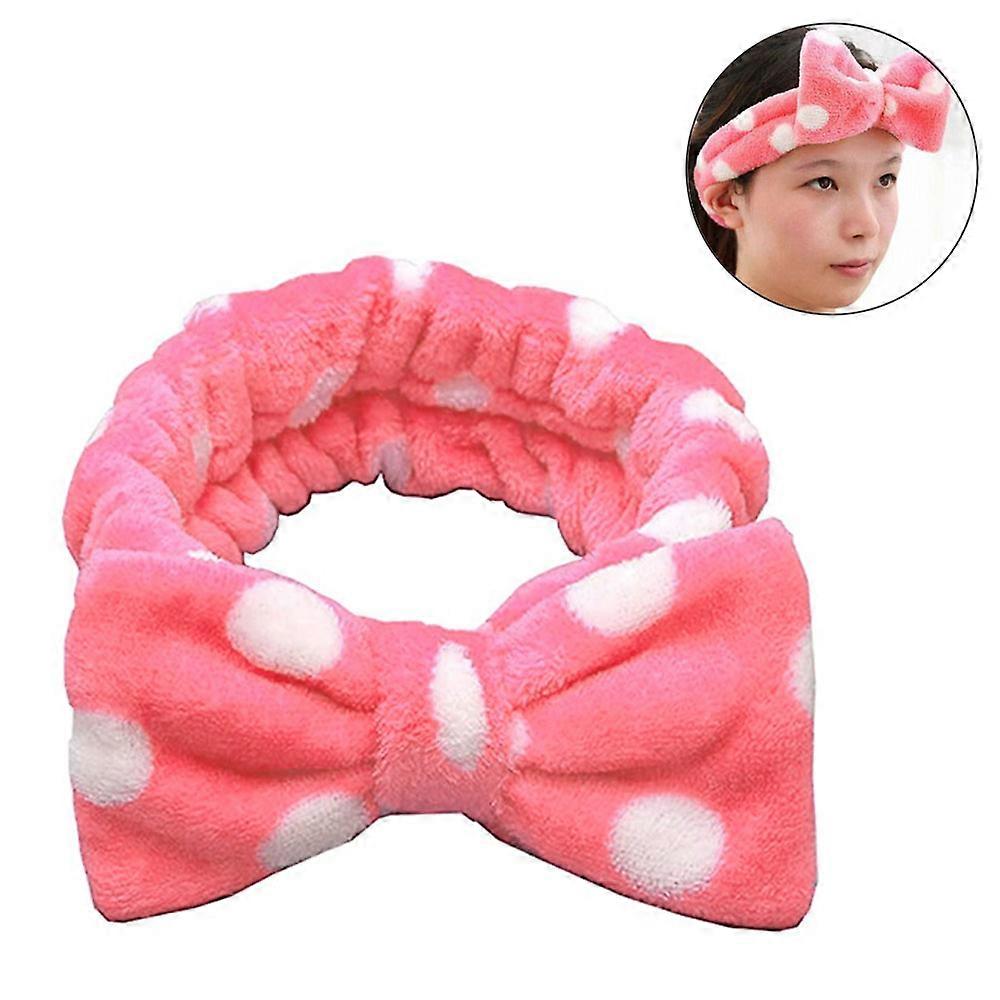Mulheres Moda Adorável Velo Macio Bowknot Bowknot Bow Cosmetic Chuveiro Elástico Fio de cabelo Faixa de cabelo Faixa de cabelo Banda de Cabelo Banda de Cabelo