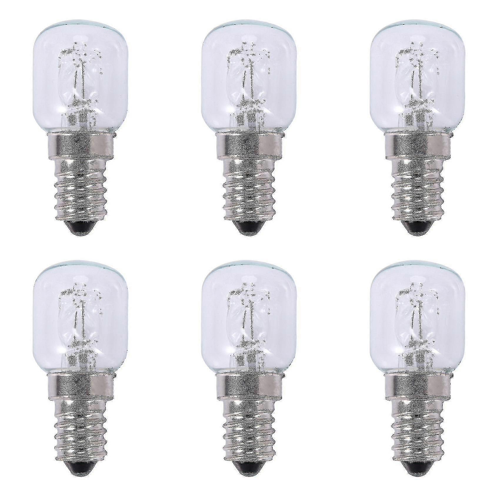 6x E14 High Temperature Halogen Bubble Oven Bulb 500 Degrees 25w