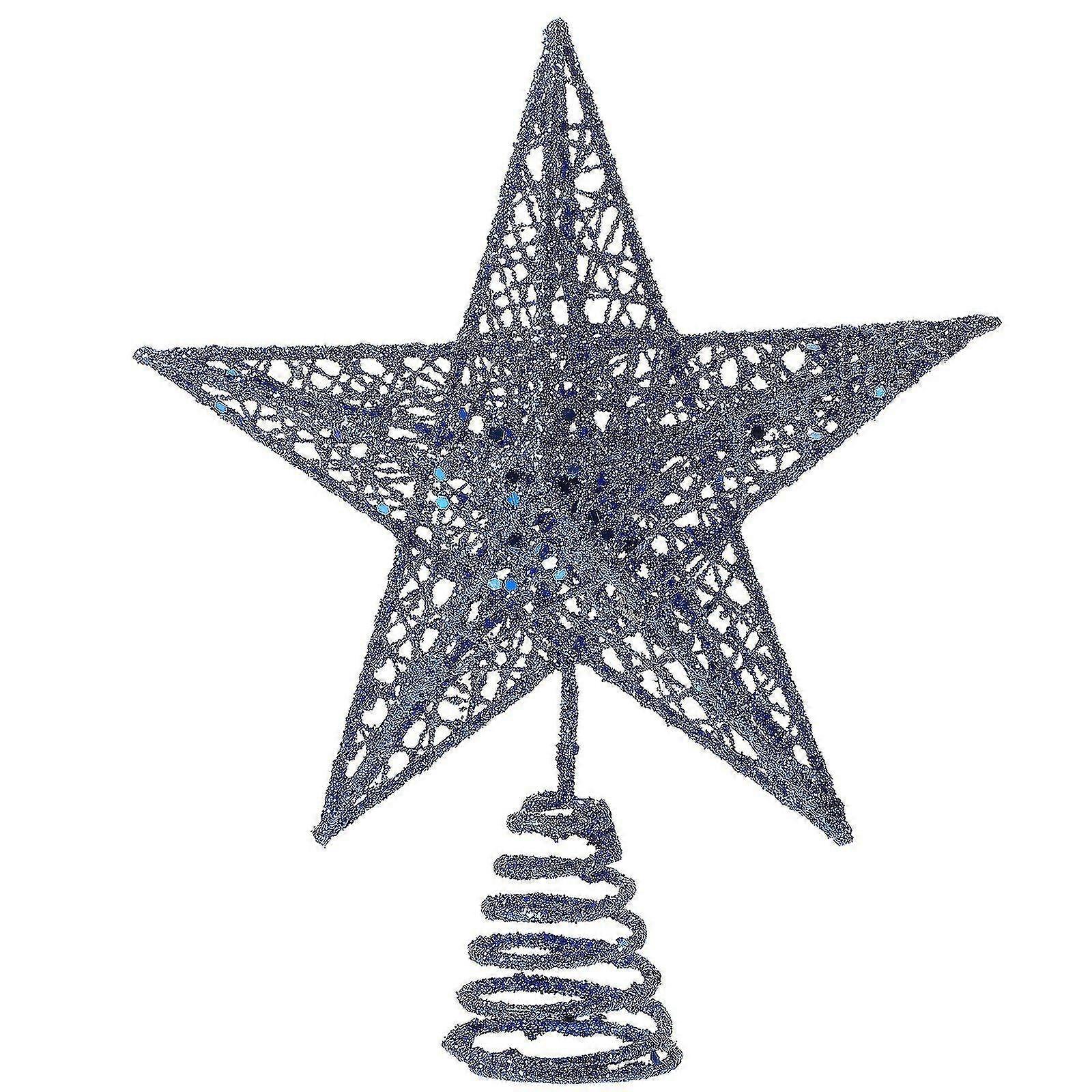 WJTG מתכת עץ חג המולד טופר כוכב נוצץ ברזל אמנות חלול כוכב צמרות עצים קישוטJ