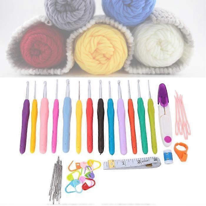 crochet hook set Knitting Tools Soft Handle Crochet Hook Needle Yarn Scissors Set Needle Haberdashery Kit