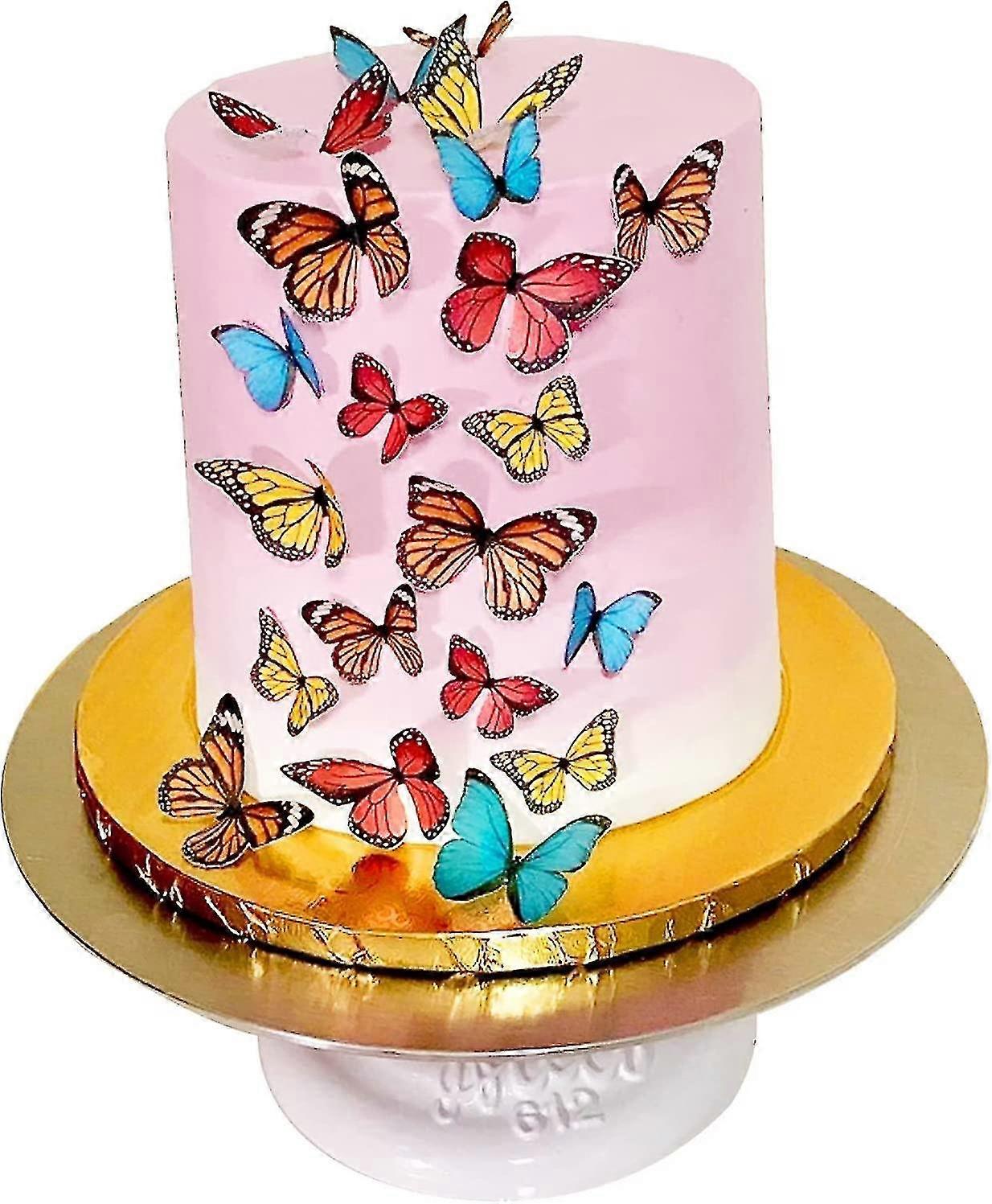 34pcs Borboletas comestíveis pré-cortadas Papel wafer, easter Wedding Cake Cupcake