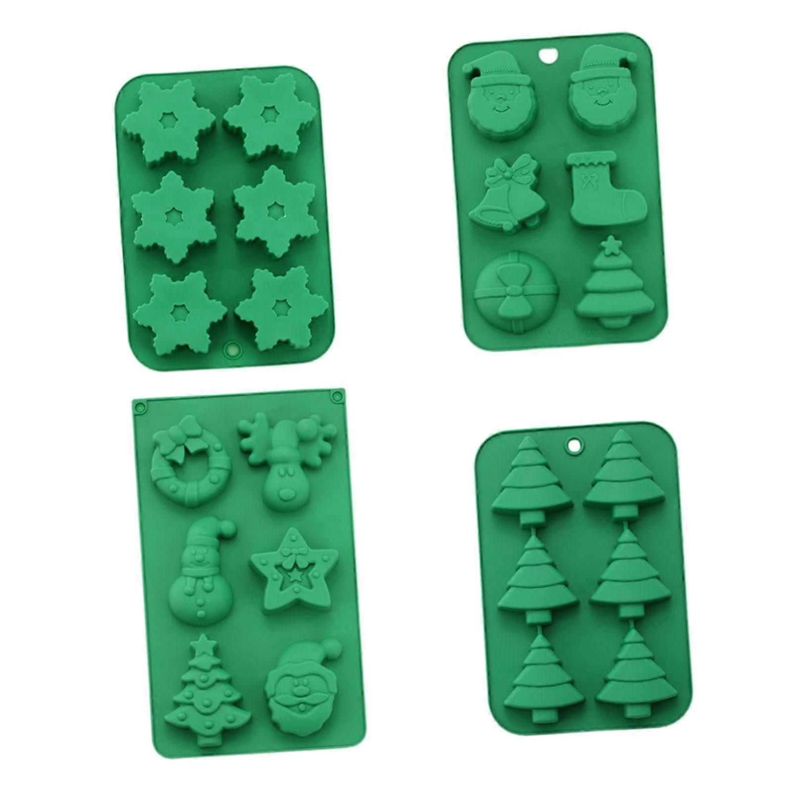 グミゼリークッキーのための4ピースクリスマスシリコンモールドチョコレートモールド