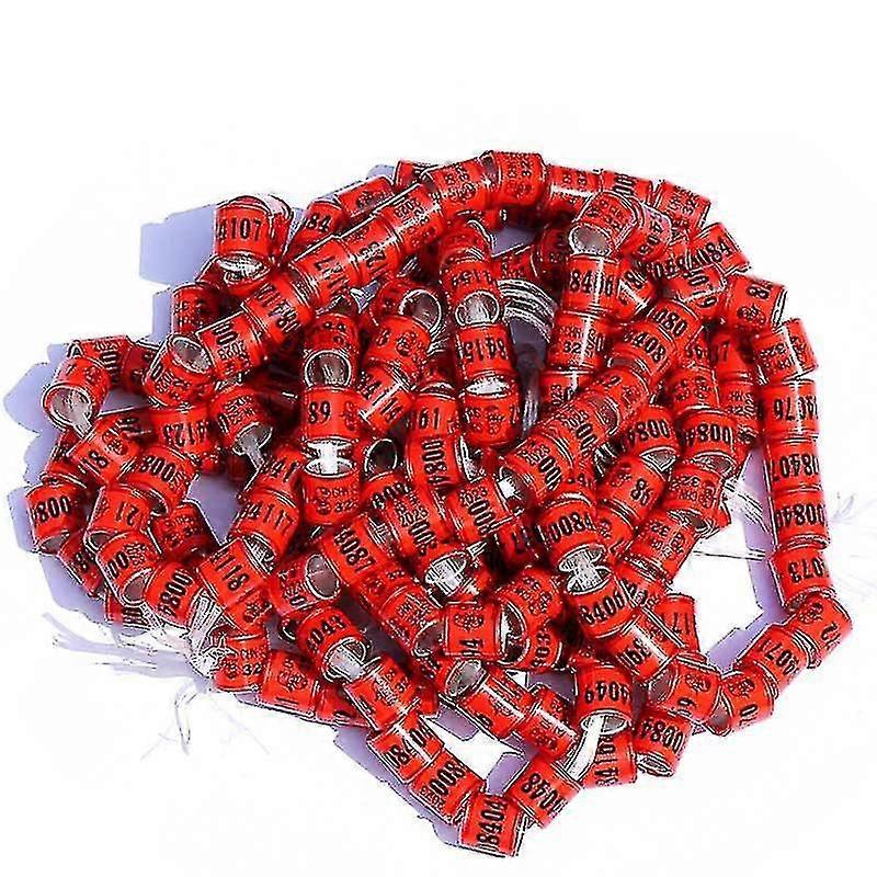 100 عد 8mm سباق الحمام حلقات الدواجن القدم حلقة شرائط لحمامة السمان