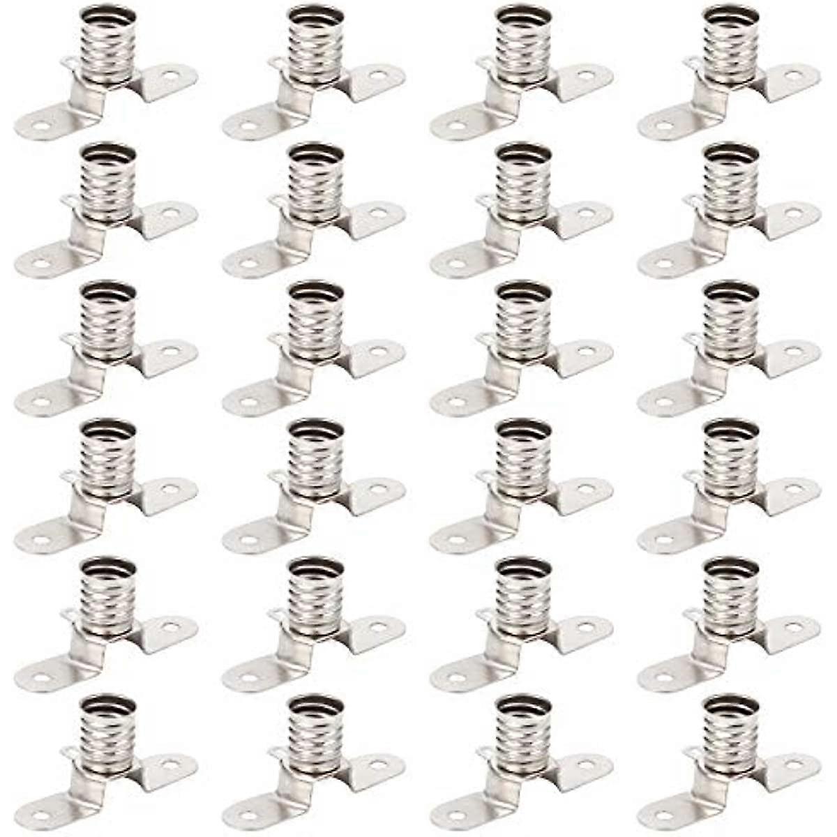E10 Bulb Socket Base 24 Pcs LED Bulbs Holder Socket, Screw Base Small Bulbs Holder with Mounting Bracket