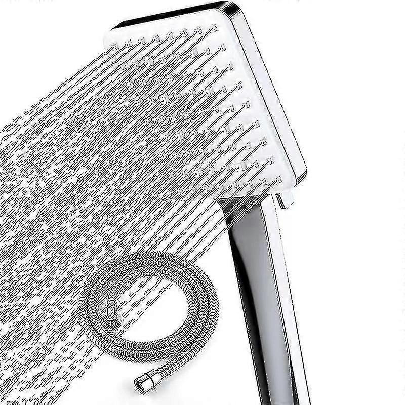 Shower Head With Hose Power Shower Head High Pressure Shower Head Multiple Spray Modes Water Saving Square Shower Head With Hose Handheld Shower Head