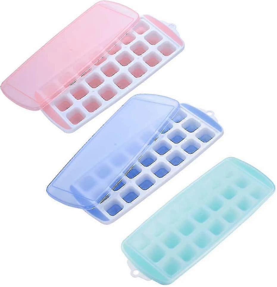 Small Ice Cube Trays With Lid,Silicone Mini Ice Cube Trays With Lid,Small Ice Trays For Freezer,Silicone Ice Cube Tray With Lid For Iced Coffee,Baby F