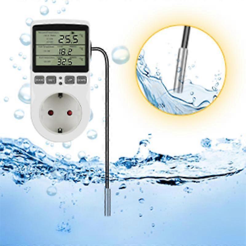 2024 Digital / Heating Cooling Thermostat Socket Lcd Temperature Controller, 230v For Greenhouse Farm Temperature Controller/terrarium Thermostat(sock