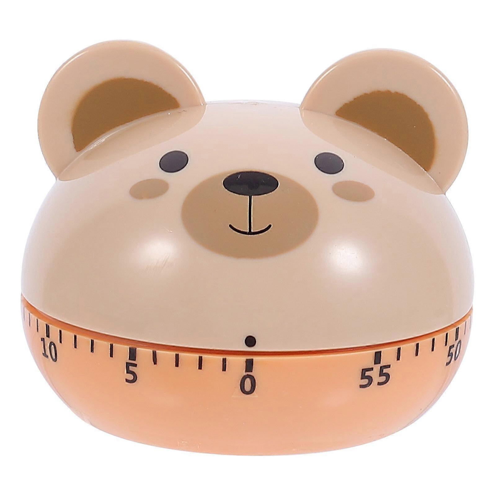 1pc Cartoon Bear Timer Creative Timer Reminder Kitchen Gadget Supply Khaki