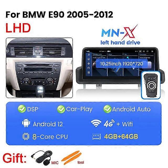 MN-X For BMW E90 E91 E92 2005-2012 Android 12 Car Intelligent System Multimedia Radio 8-Core 6+128G Built-in Carplay DSP