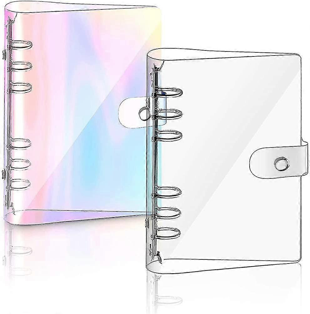 2 db A5 Rainbow Soft Pvc notebook kötőanyag, újratölthető papír pvc kötőanyag, tiszta