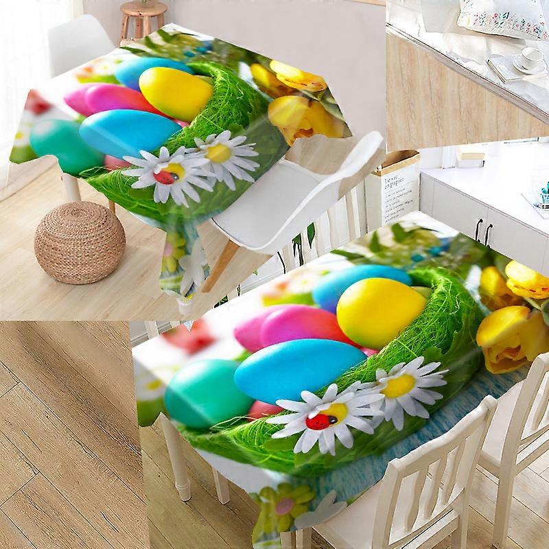 Easter Tablecloths 3D Printed Kitchen Decor Rectangular Tablecloths Party Tablecloths Home Decor Stain Resistant Tablecloths
