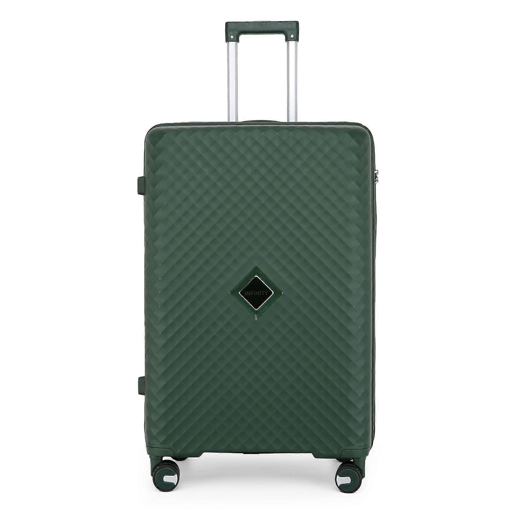 Hard Shell Green Cabin Suitcase Set 8 Wheel Luggage Case Strong Travel TSA Bag