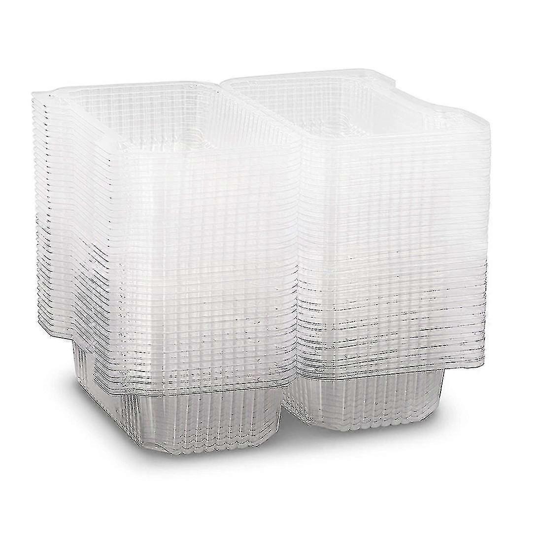 50 حاوية طعام شفافة مع أغطية حاويات طعام بلاستيكية مفصلية PXCL