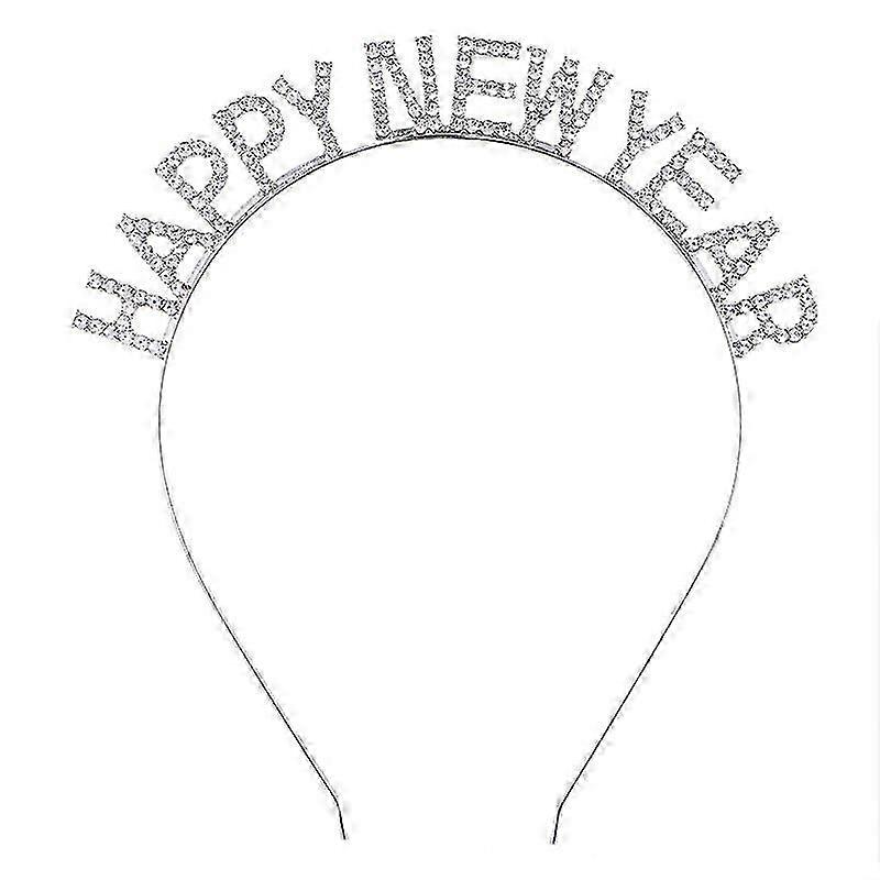 Happy Year Headband for Party Celebration, Sparkly Fabric, Adjustable Size, Festive Accessory for New Year's Events