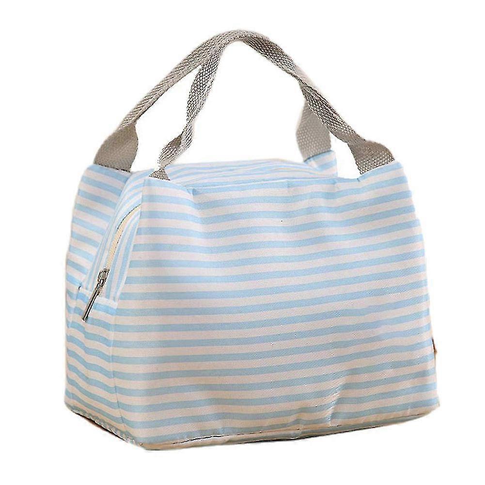Insulated Thermal Cooler Lunch Bag Pouch - Striped Pattern
