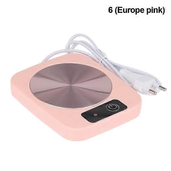 Temperature adjustable electric touch pad coffee mug cup warmer EU220V pink