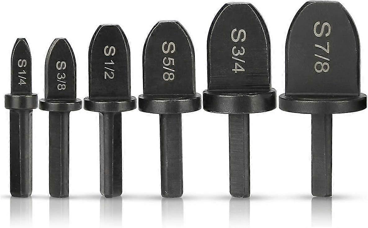 Jinyu Swaging Tool Drill Bit Set Copper Pipe Flaring Tool Portable Tube Expander Portable Bearing Steel Swaging Tool Drill Bits (1set (6pcs))