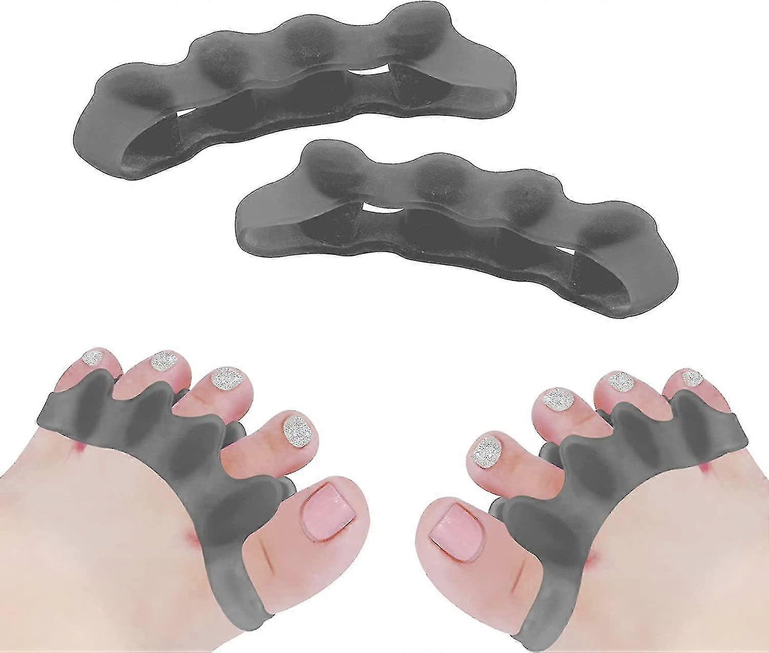 Toe Separator, Soft Gel Toe Spacers To Correct Toes, Toe Straighteners For Overlapping Toes, Hallux Valgus